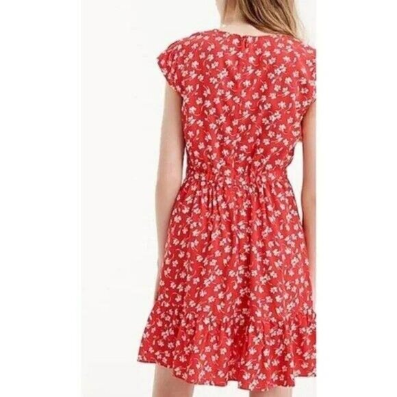 J.crew Mercantile Floral Faux-Wrap Mini Dress - Size 6 - Picture 9 of 10